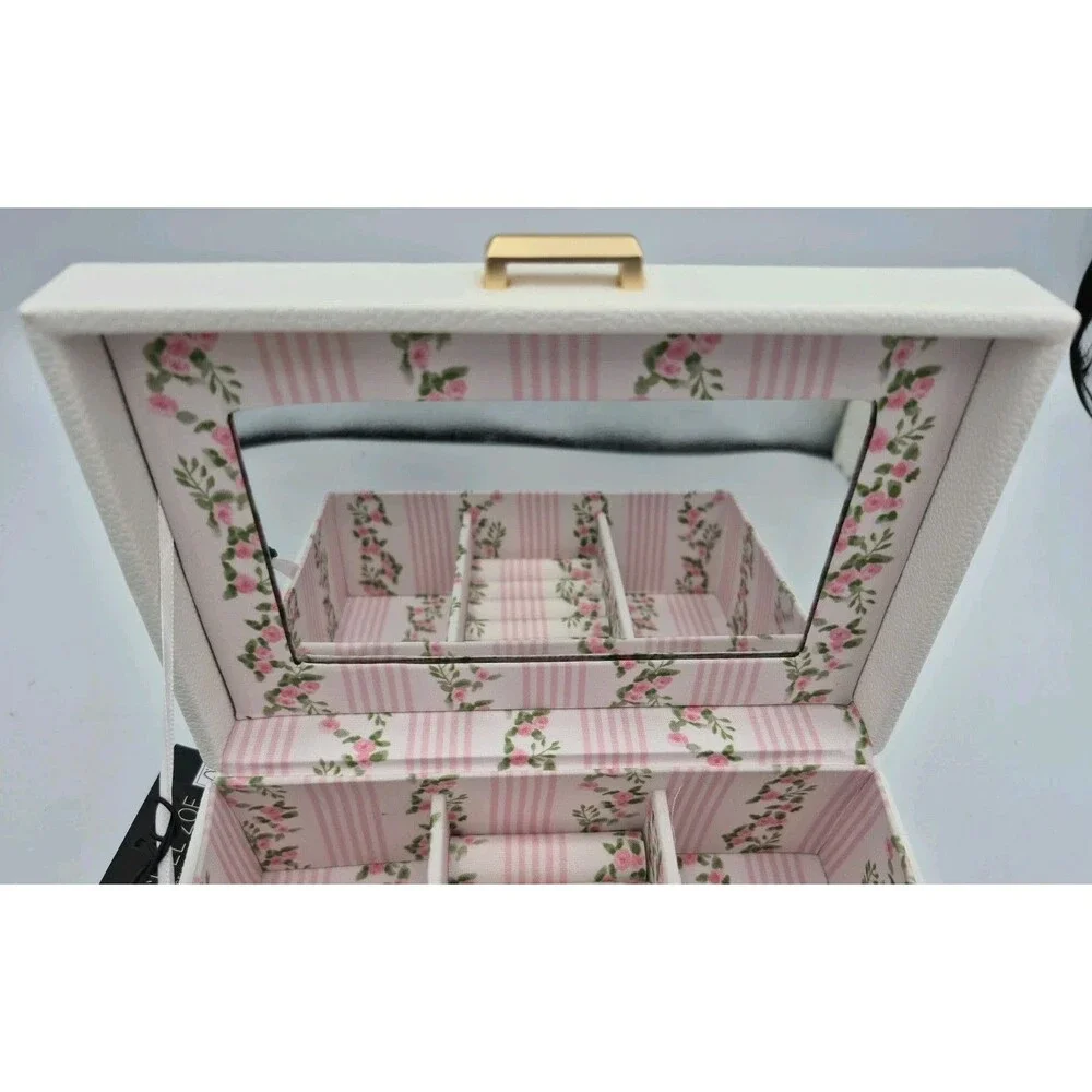 Rachel Zoe Jewelry Box Ivory Tone Faux Tone Hardware Ring Organizer New With Tag